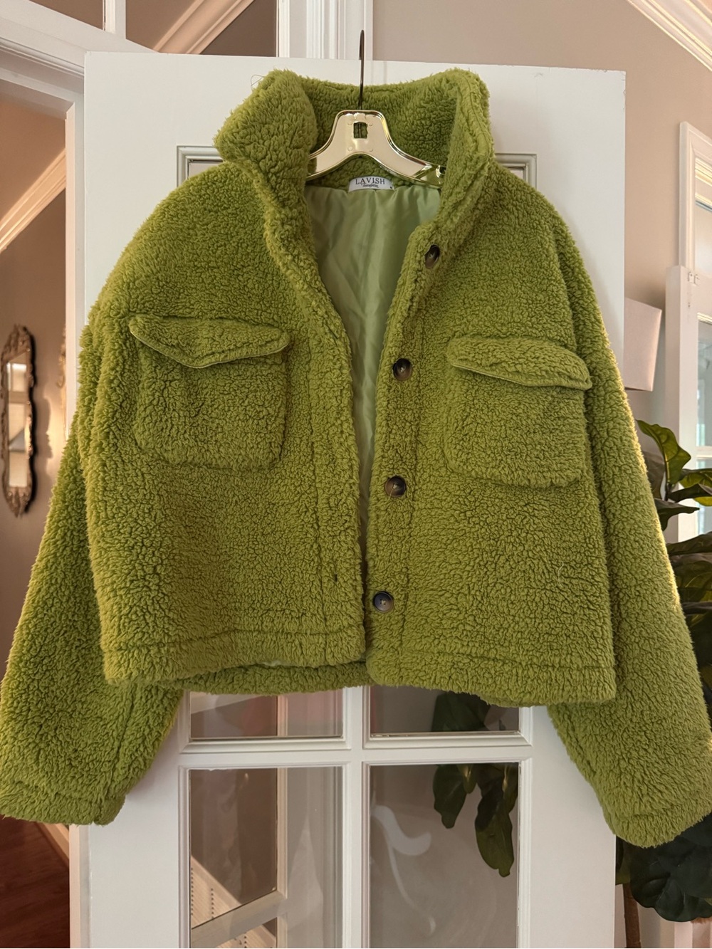 Lavish Olive Green Sherpa Jacket